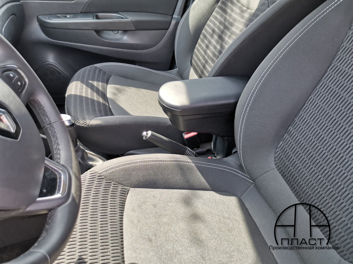картинка Подлокотник «ArBox2» + адаптер для  Renault: Kaptur, Серая  Эко-Кожа