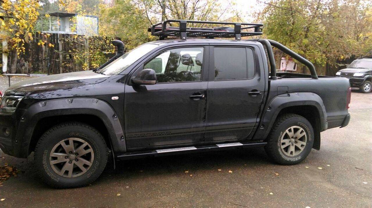 картинка Пороги силовые KDT для Volkswagen Amarok II поколения алюминий