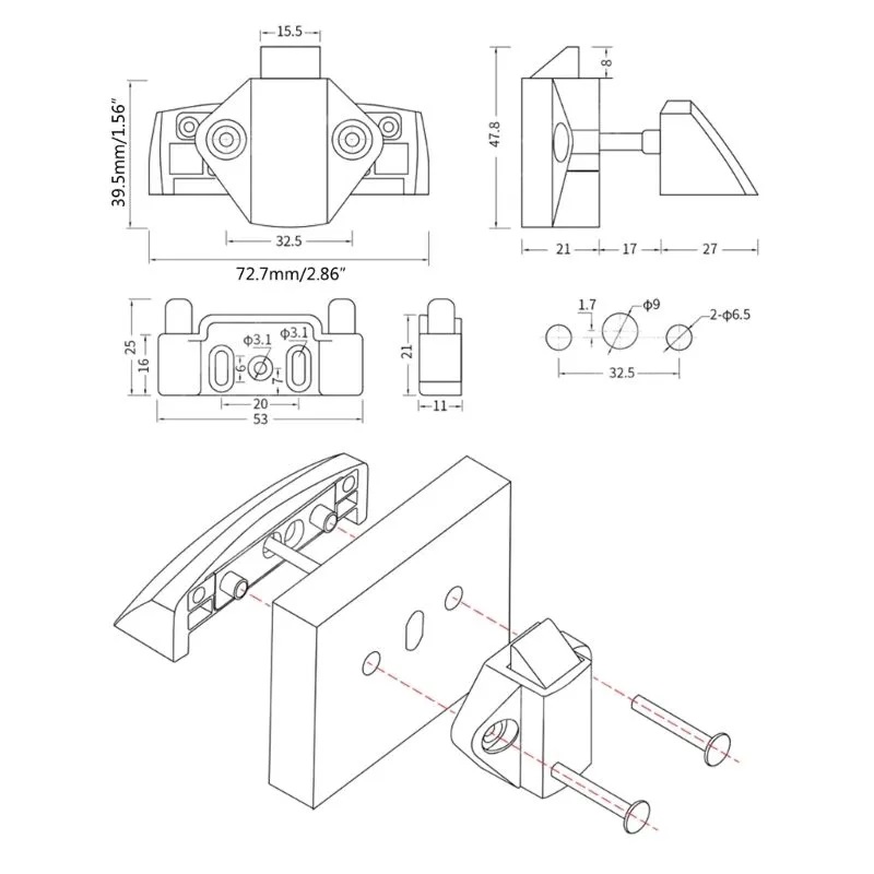 картинка Ручка-замок мебельная BL07-CH (зеркальный)