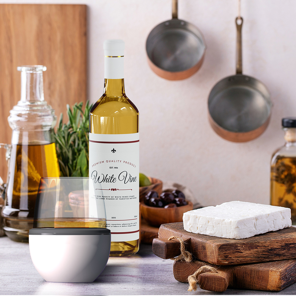 картинка Термобокал для вина WINE KUZIE 440 мл, белый