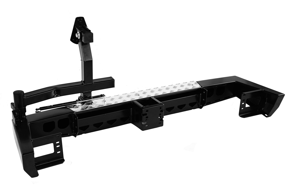 картинка Бампер задний РИФ УАЗ Патриот 2015+ с квадратом под фаркоп и калиткой стандарт
