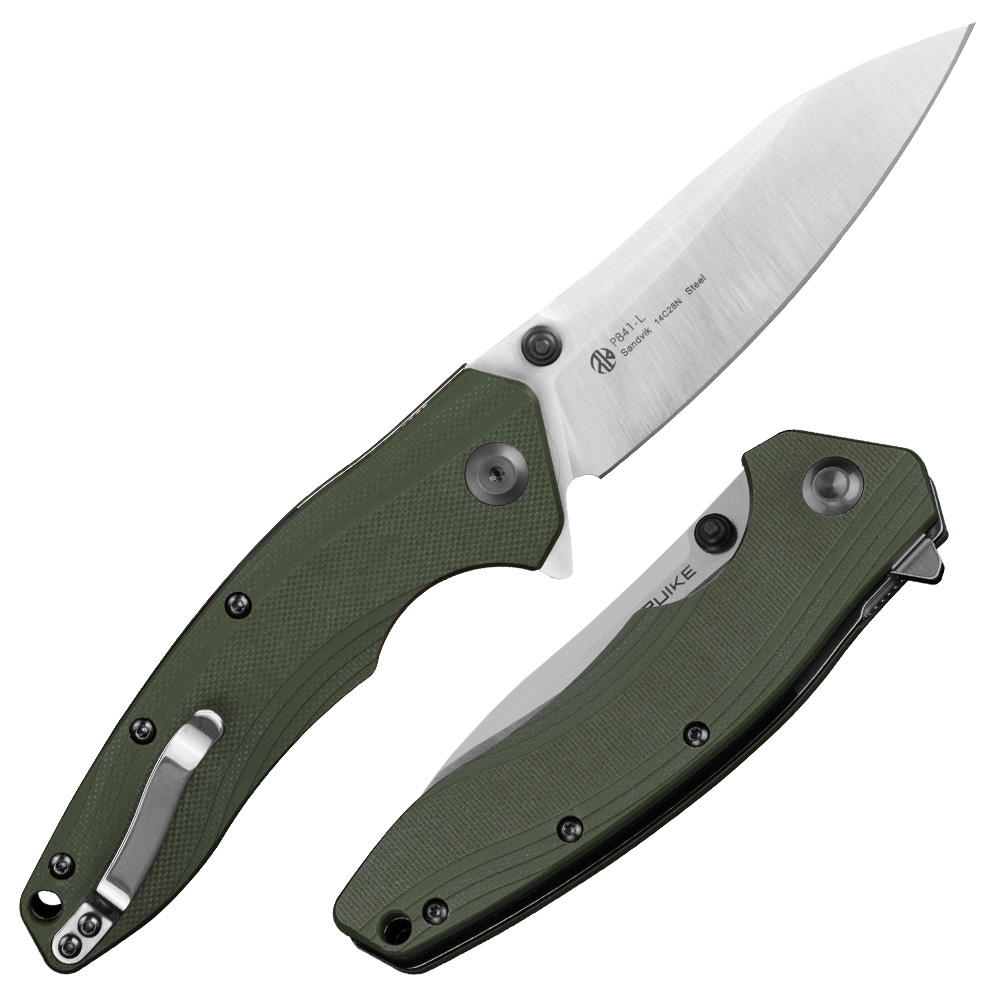 Нож складной Ruike P841-L черый/зеленый