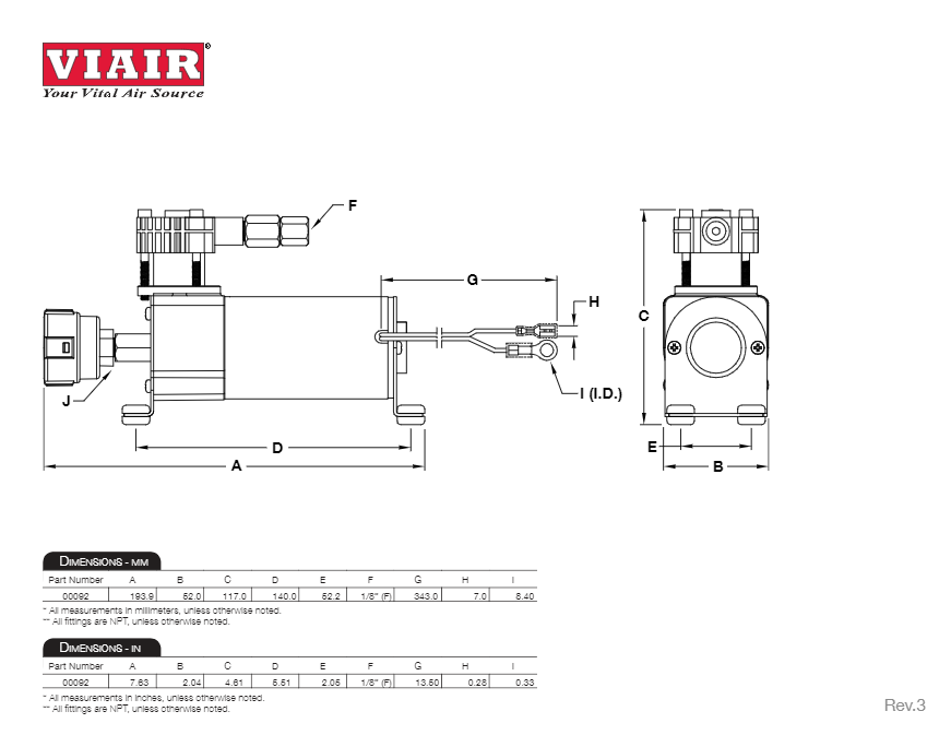 картинка Компрессор автомобильный стационарный Viair 092C 12v