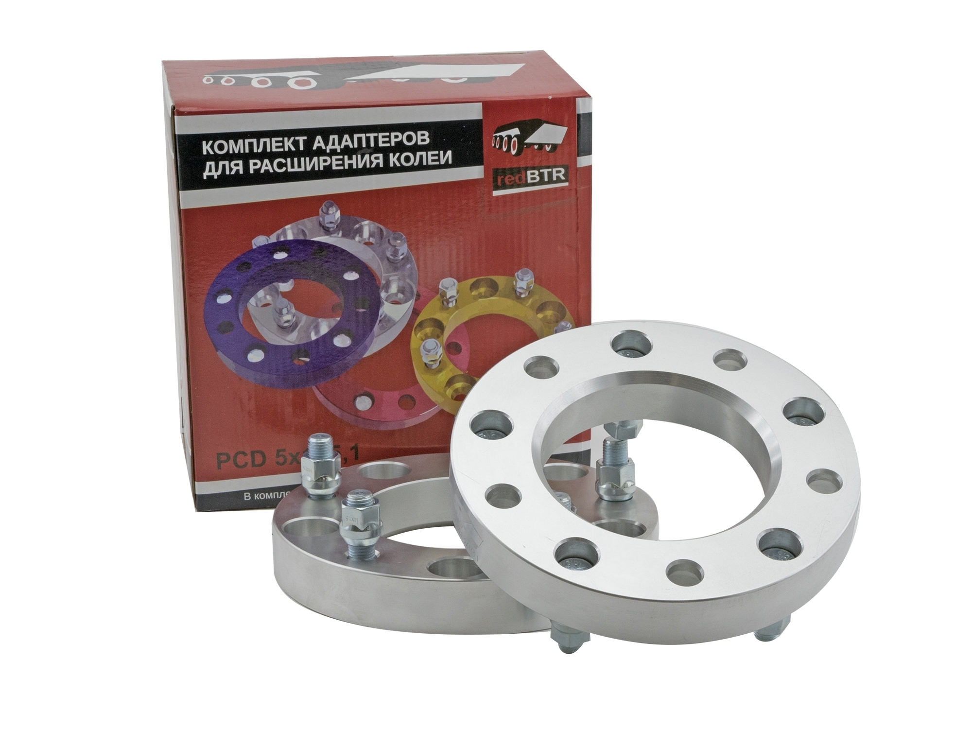 картинка Проставки колесные redBTR 5x139,7, СВ 108мм, 30мм (1,18") серебрянные