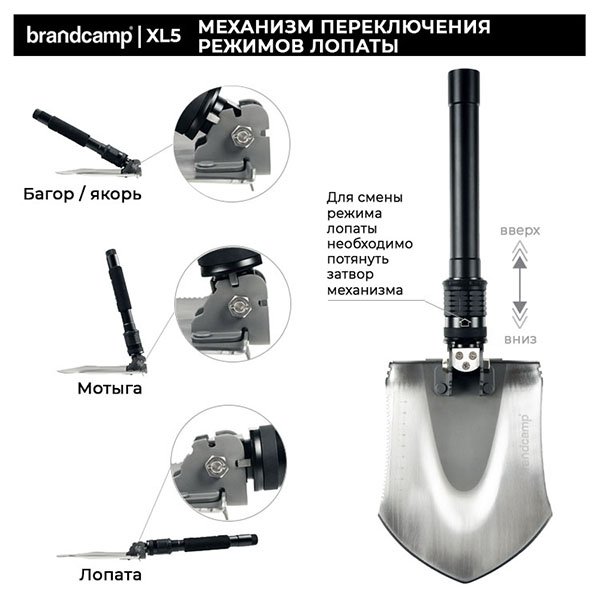 картинка Лопата многофункциональная "brandcamp" BC-XL5, 21 предмет