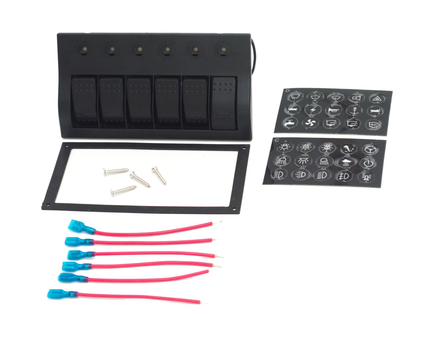 картинка Панель бортового питания 6 переключателей, автоматы