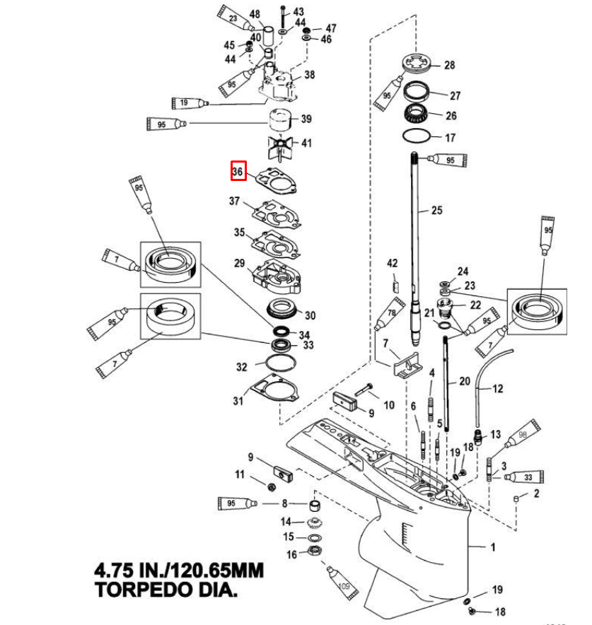 картинка Прокладка водяной помпы  MERCURY/MERCRUISER  (Quicksilver)