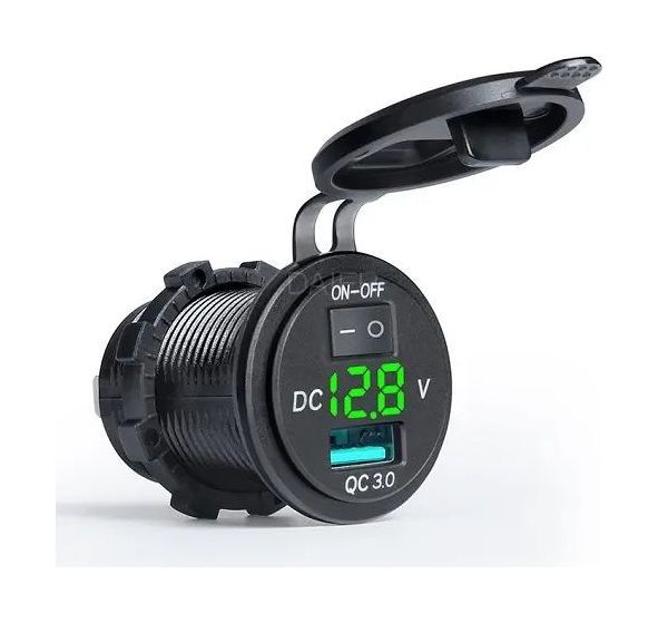 картинка Разъем USB Charger QC3.0 с вольтметром