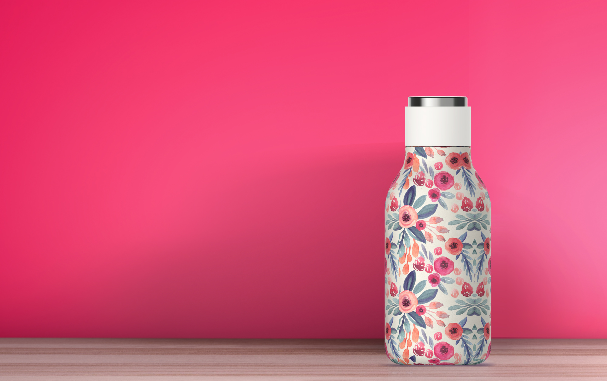 картинка Термобутылка URBAN, 460 мл, цветы