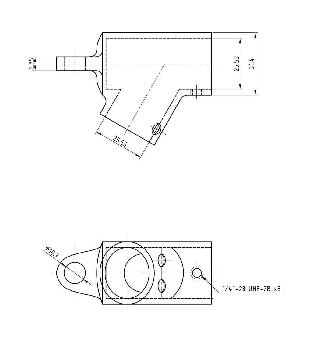 картинка Тройник леера 1" (25,4 мм), 60 град с петлей