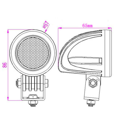 картинка Фара РИФ 10Вт, 57х57х65мм, 1 диод, 12В, 720лм