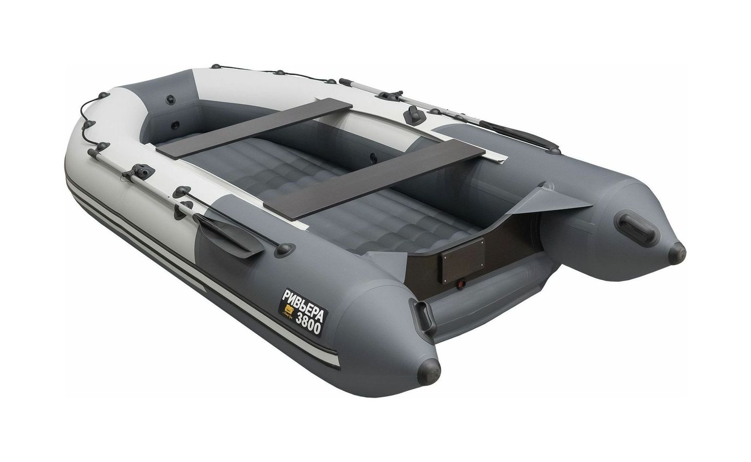 картинка Надувная лодка ПВХ, Ривьера Компакт 3800 НДНД Комби, светло-серый/графит