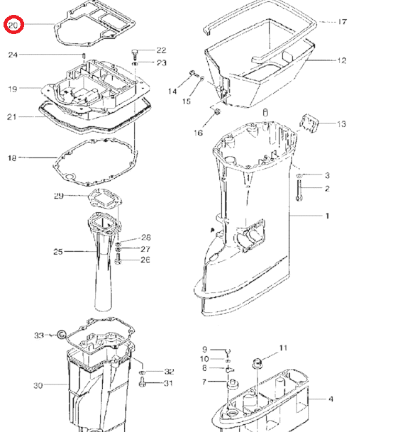 картинка Прокладка под блок Tohatsu 40-50 (Omax)