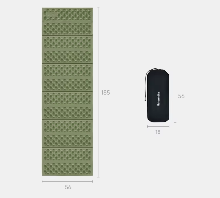 картинка Коврик туристический Naturehike 185х65х2,5 см. IXPE, зеленый