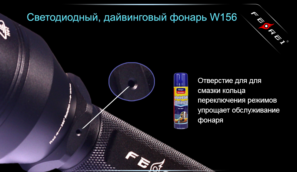 картинка Фонарь для дайвинга Ferei W156 Kit холодный-набор