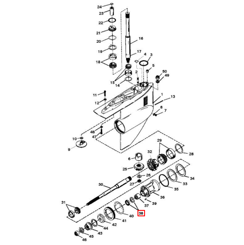 картинка Сальник гребного вала MERCRUISER BRAVO (Quicksilver)