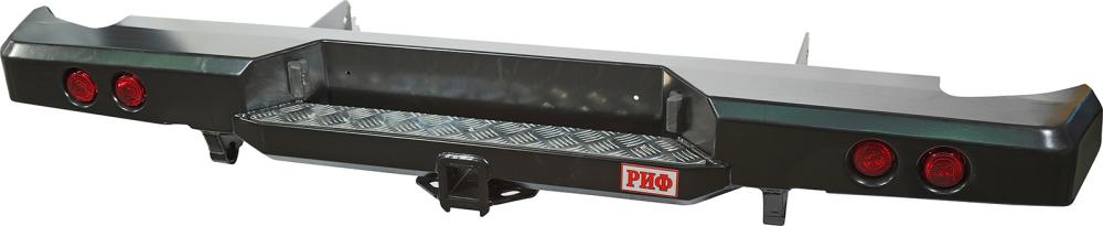 картинка Бампер задний РИФ для VW Amarok с квадратом под фаркоп и фонарями