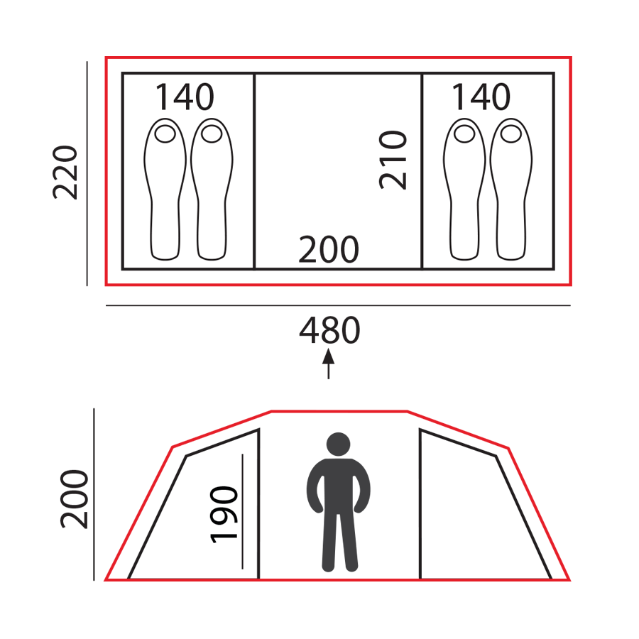картинка Палатка BTrace Tube 4 Big (Зеленый/Бежевый)