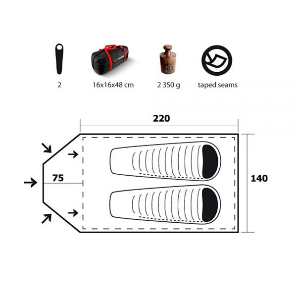 картинка Палатка Trimm X3mm DSL, оранжевый 2+1