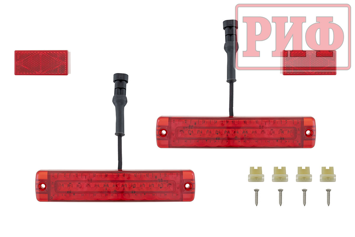 картинка Бампер задний РИФ УАЗ Буханка с фонарями, калиткой, возможностью установки фаркопа, стандарт