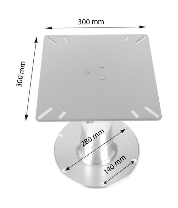 картинка Стойка столешницы регулируемая 3 ступени 335-714 мм основание 300 мм