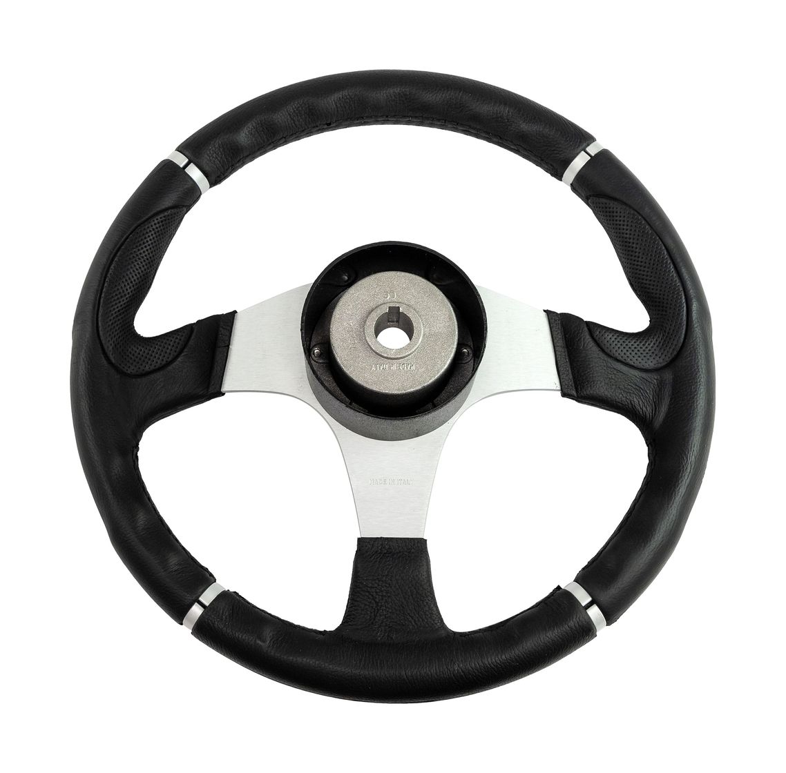 картинка Рулевое колесо ORION обод черный, спицы серебряные д. 340 мм