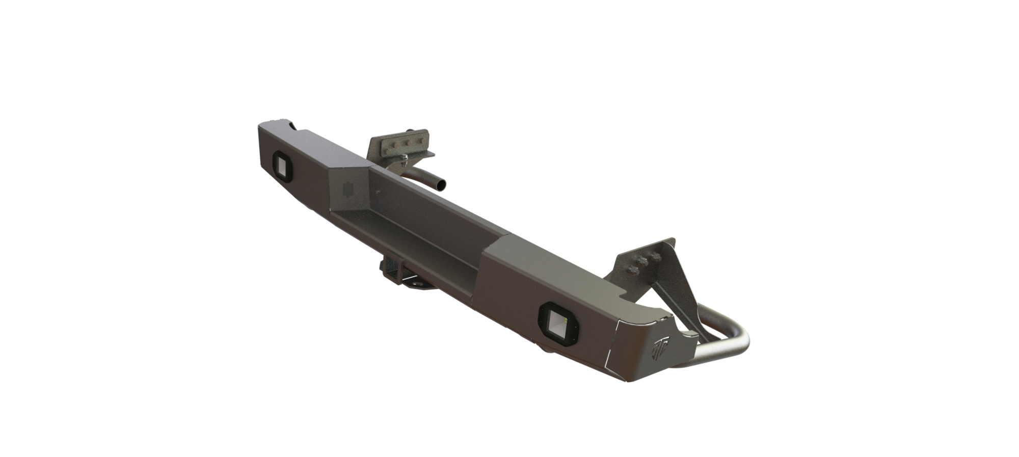 картинка Бампер силовой задний Mitsubishi L200 2006-2013 квадрат, птф