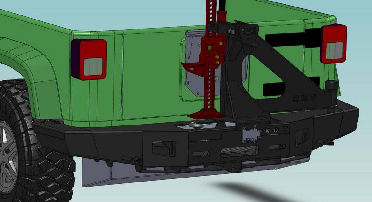 картинка Бампер задний KDT для Jeep Wrangler под боди-лифт