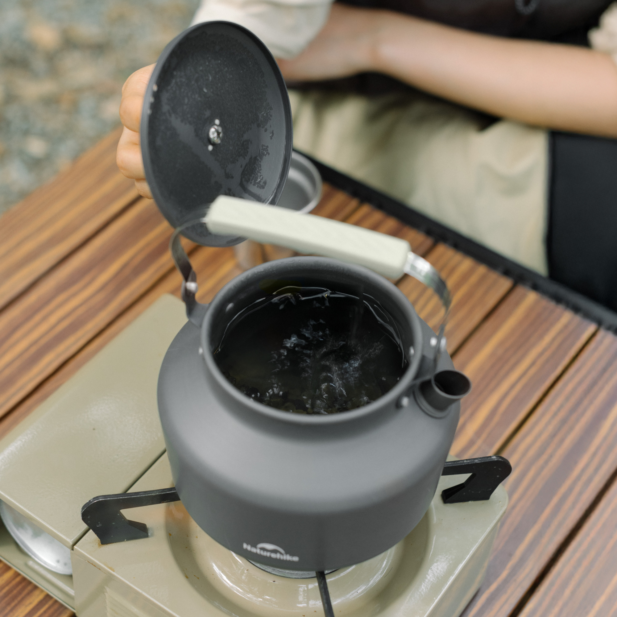 картинка Чайник Naturehike туристический, 1,4 л., алюминий, серый