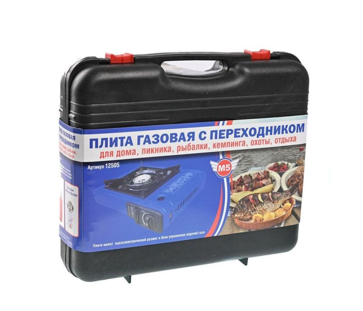 картинка Плита газовая СЛЕДОПЫТ М5 (с переходником), цанговый/бытовой баллон