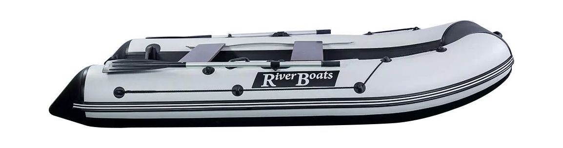 Надувная лодка ПВХ, RiverBoats RB 330 НДНД, черно-серый