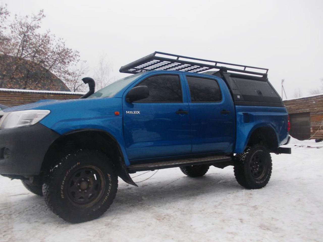 картинка Багажник KDT для кунга с боковыми бортами и спойлером алюминиевый