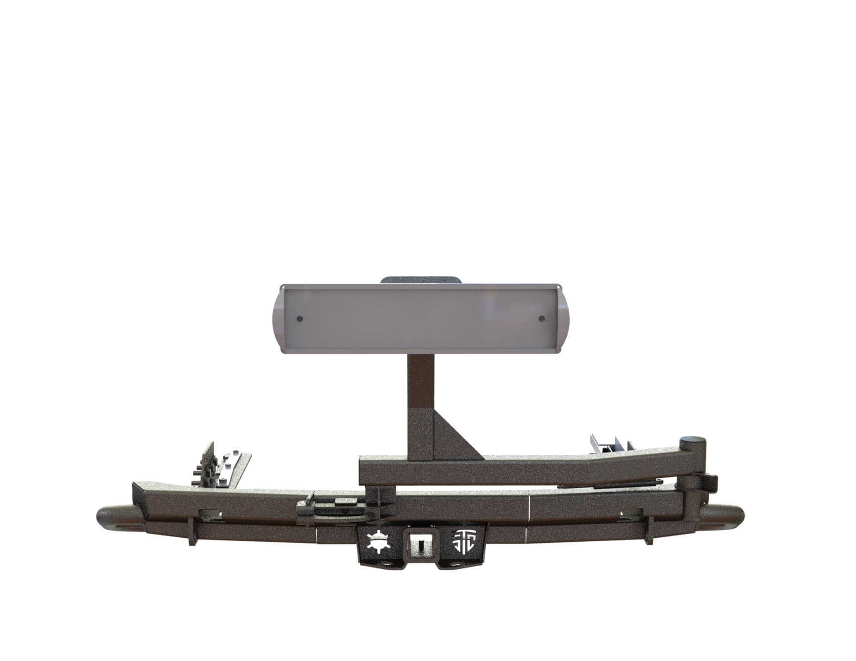 картинка Бампер силовой задний Mitsubishi Pajero Sport 2016-2021 ОБЛЕГЧЕННЫЙ, квадрат, калитка центр