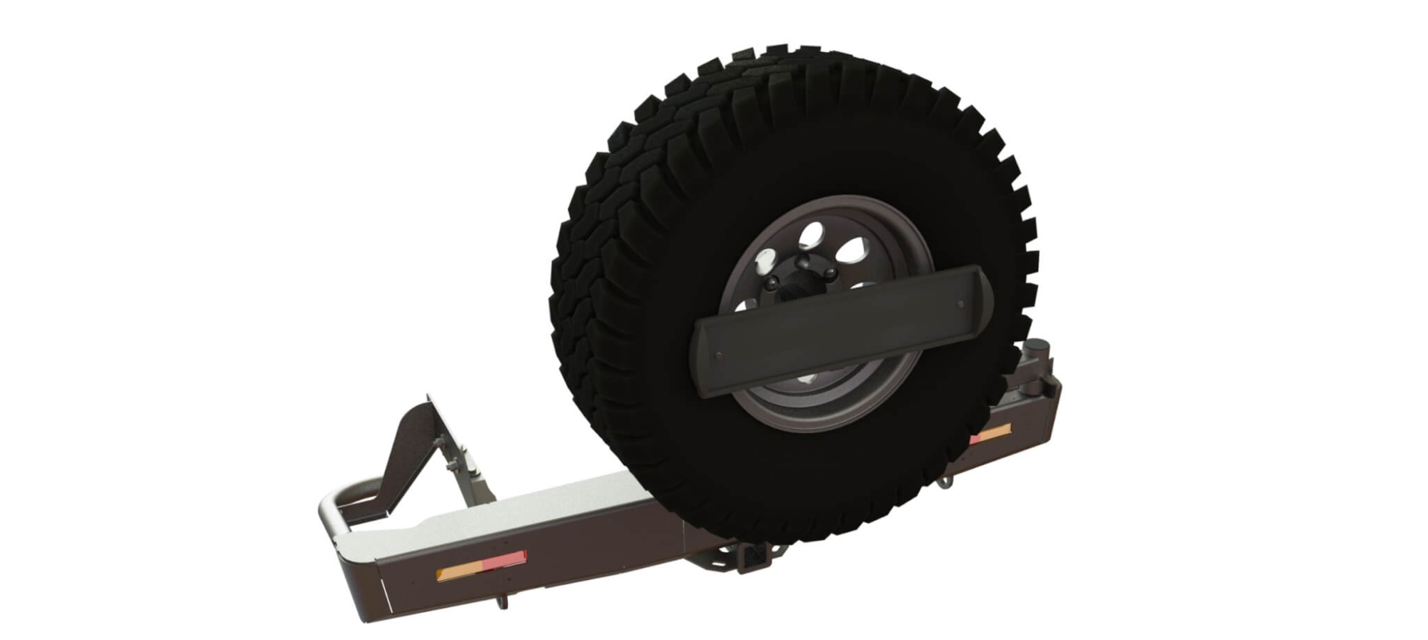 картинка Бампер силовой задний Mitsubishi L200 2015+/Fiat Fullback квадрат, калитка центр, фонари