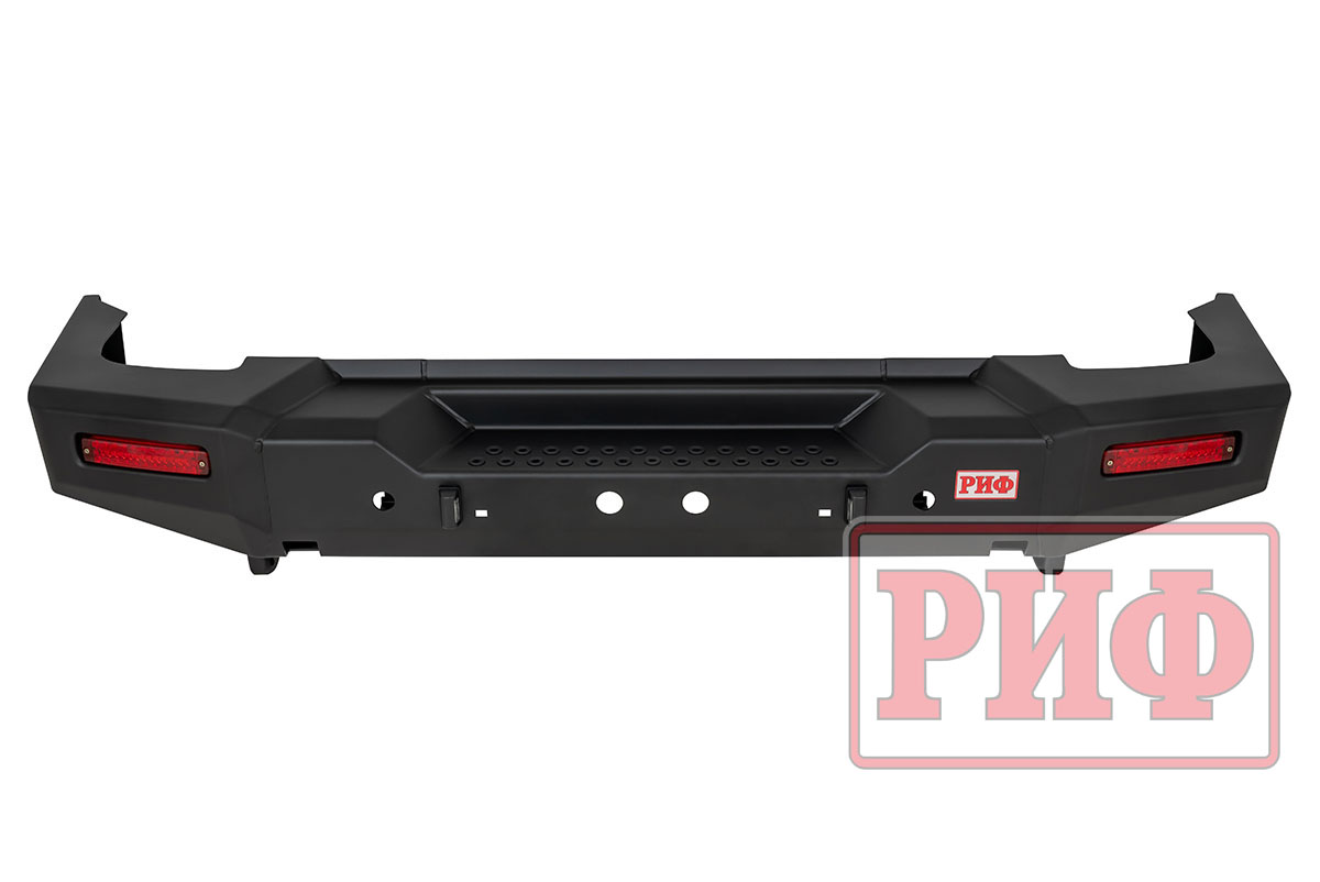 картинка Бампер задний TANK 300 с квадратом под фаркоп и фонарями силовой РИФ