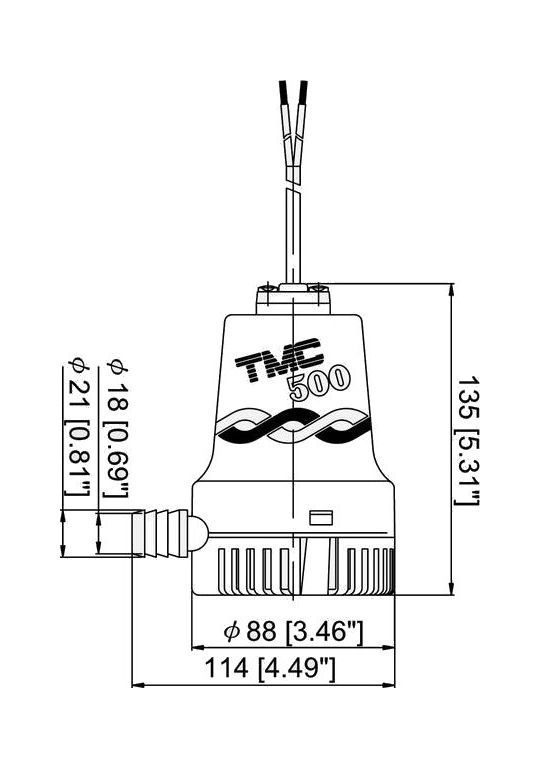 картинка Помпа осушительная, 12 В, 500GPH (1892.5 л/ч)