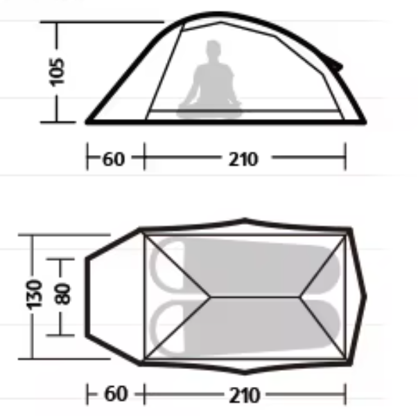 картинка Палатка Naturehike Cloud Up Pro Si 2-местная, алюминиевый каркас, янтарная