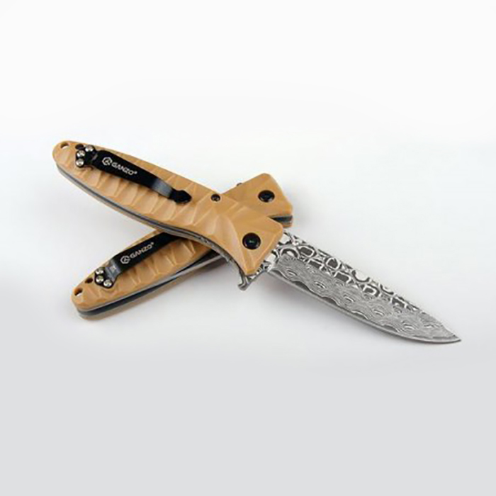 картинка Нож Ganzo G620 желтый (травление)