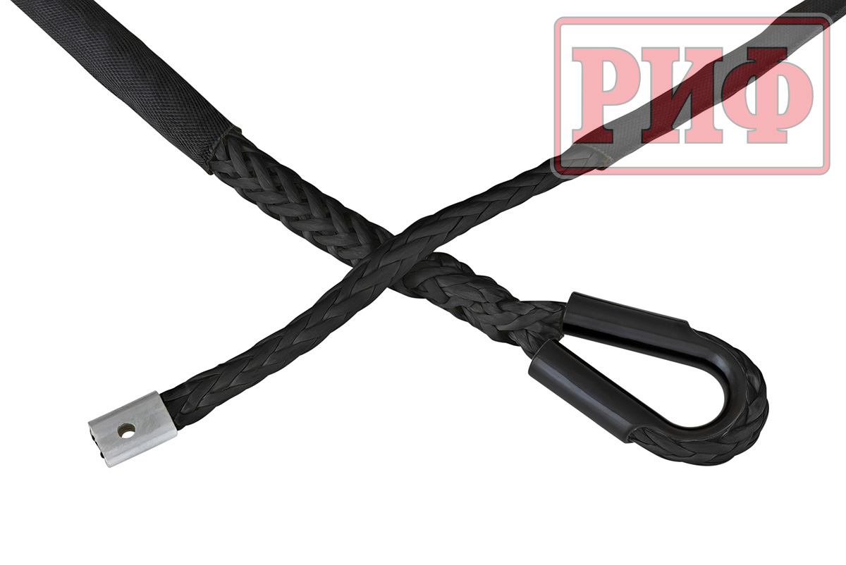 картинка Трос для лебёдки синтетический РИФ 10 мм/26 м, черный