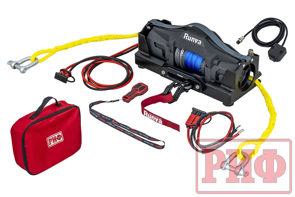 картинка Лебёдка переносная РИФ 6000FSR c площадкой, синтетический трос