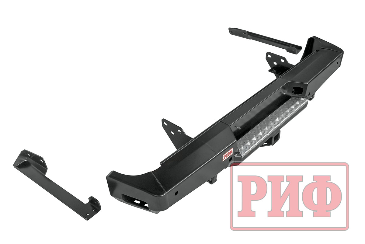 картинка Бампер задний РИФ силовой Toyota Tundra 2007+ с квадратом под фаркоп (без фонарей)