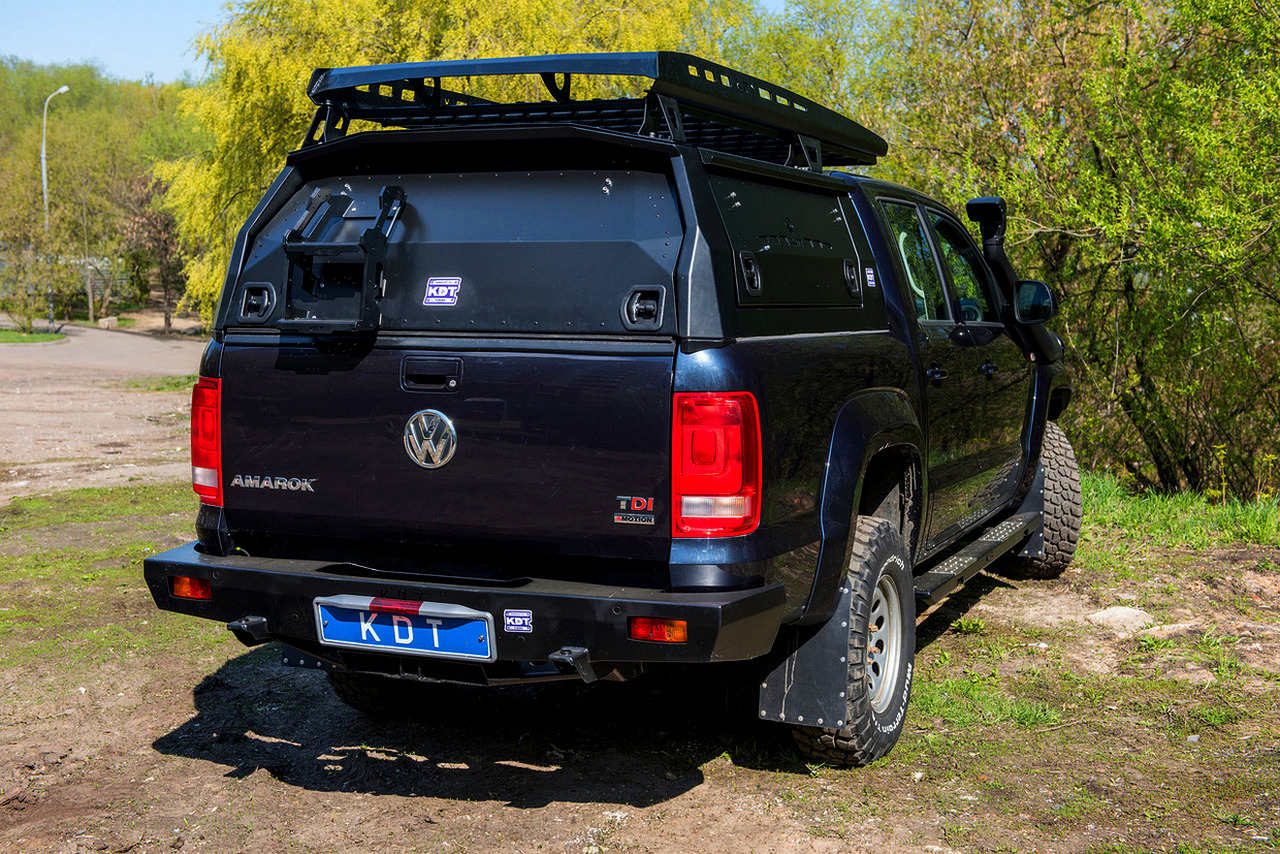 картинка Пороги силовые KDT для Volkswagen Amarok II поколения алюминий