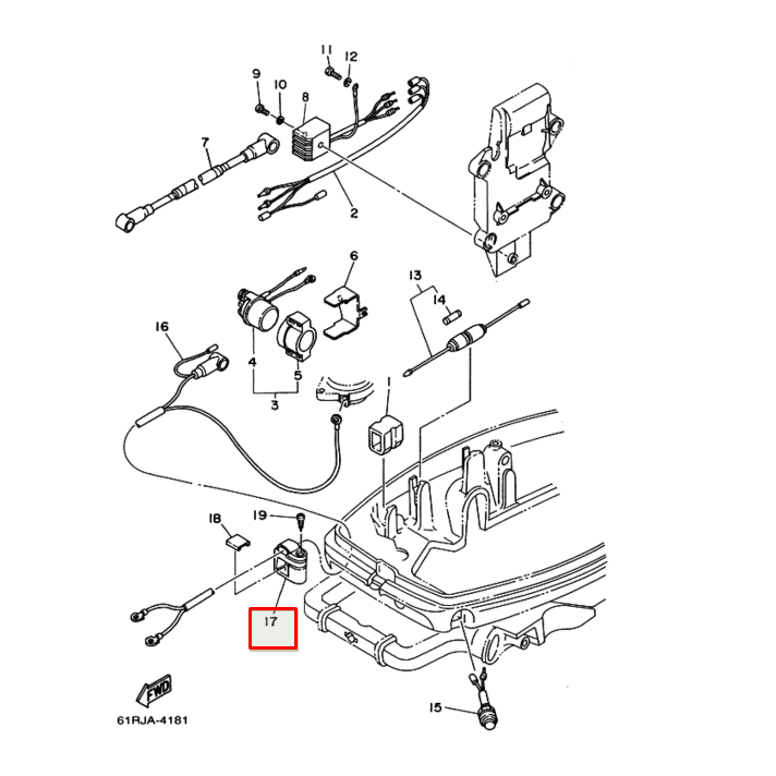 картинка Хомут (проводка) Yamaha 9.9-30 (689-82594-00) (Yamaha)