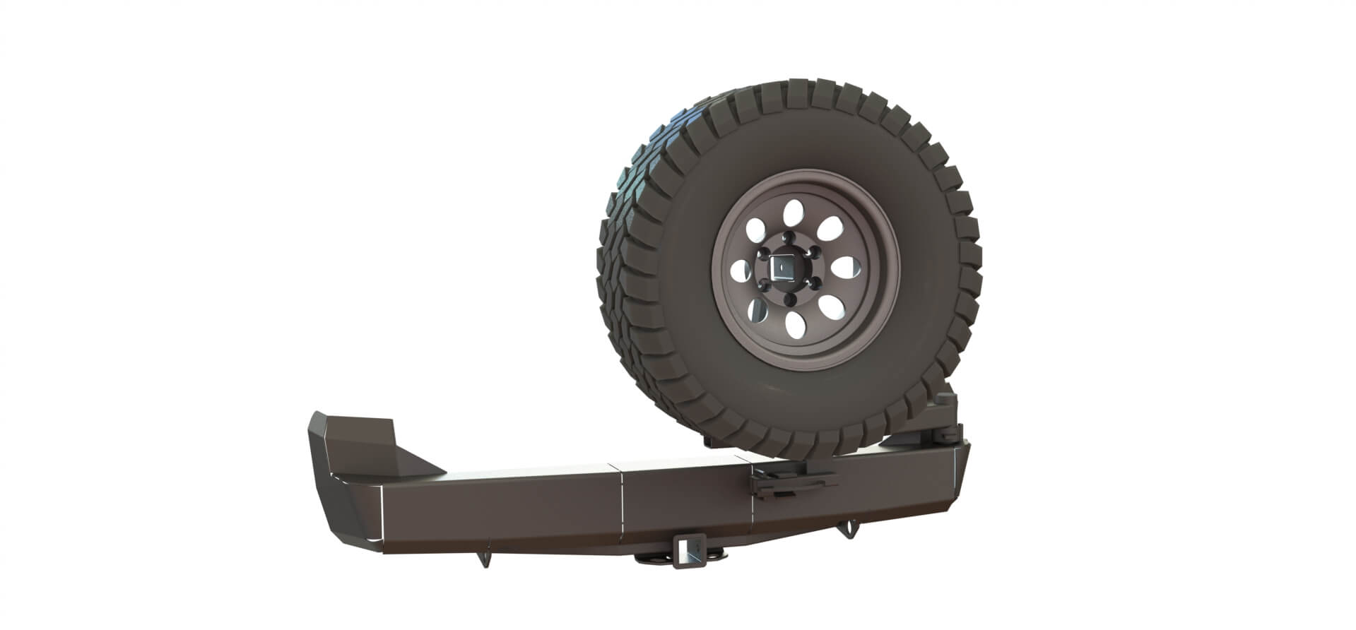 картинка Бампер силовой задний Mitsubishi Pajero Sport 1996-2008 квадрат, калитка центр