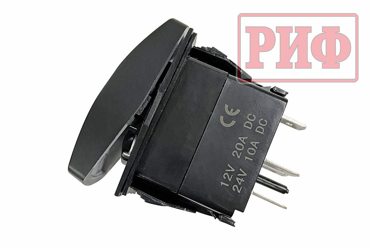 картинка Переключатель ВКЛ/ВКЛ/ВЫКЛ, красный, ВКЛ ВЕНТИЛЯТОР ВЫКЛ