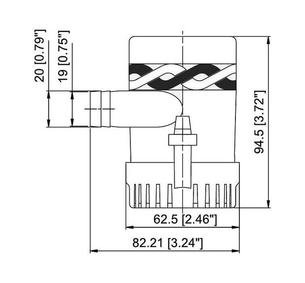картинка Помпа осушительная, 12 В, 500GPH (1892.5 л/ч)