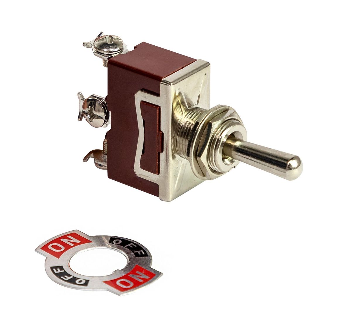 картинка Тумблер трехпозиционный (ON)-OFF-(ON) 12 В/15А 3P