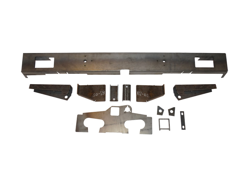 картинка Кит-набор для самостоятельной сварки и окраски "Бампер "Т-34" задний усиленный на УАЗ Hunter, в квадратом под фаркоп, сталь 3 мм СП-02
