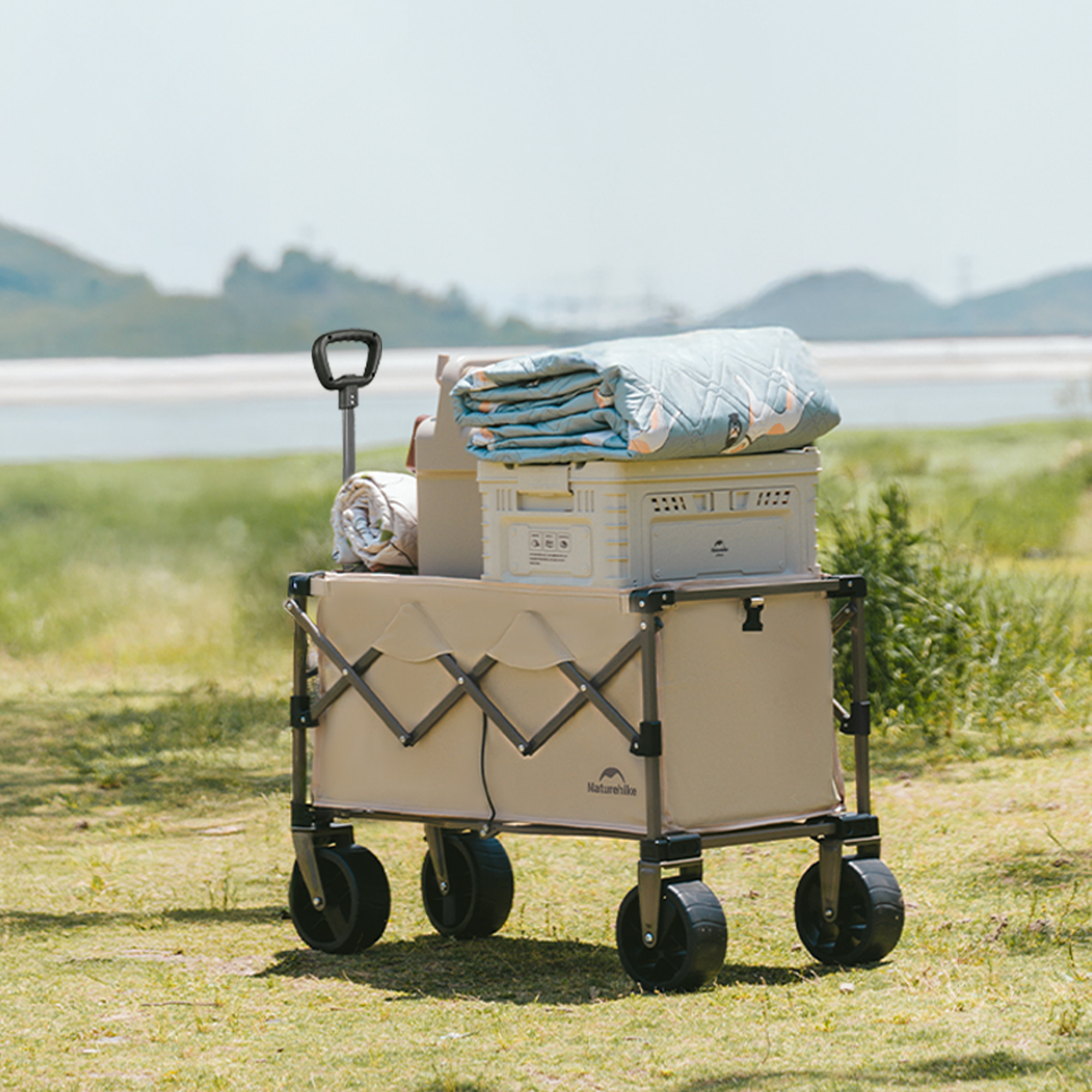 картинка Тележка туристическая Naturehike Light 88х46х93 см, 100 л, коричневая