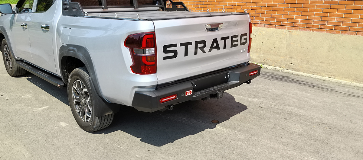 картинка Бампер задний Changan Hunter Plus с квадратом и фонарями РИФ силовой